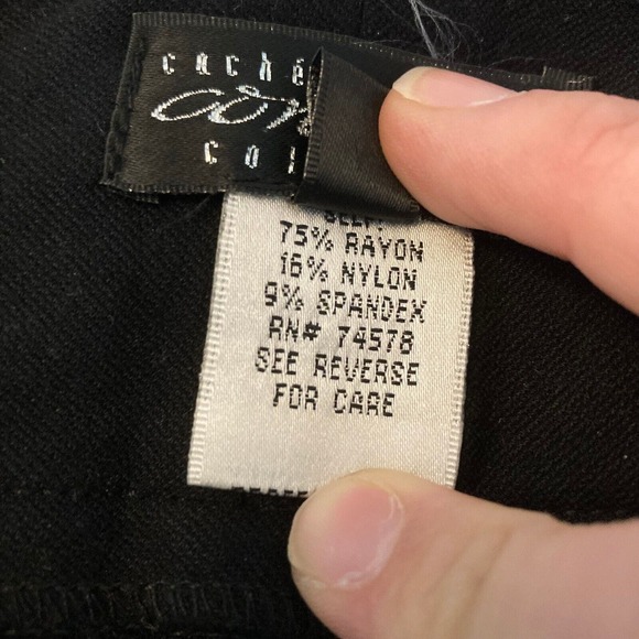 Cache‎ Contour Pants Womens Sz 4 Black Knit Stretch Flare Dress - Picture 6 of 10